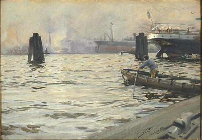 Anders Zorn The Port of Hamburg, Norge oil painting art